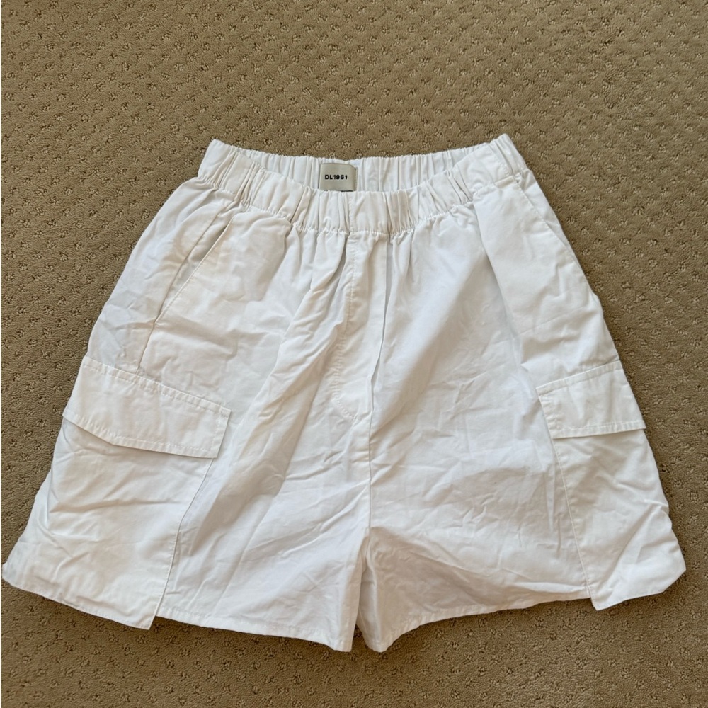 dl9161 white poplin cargo short